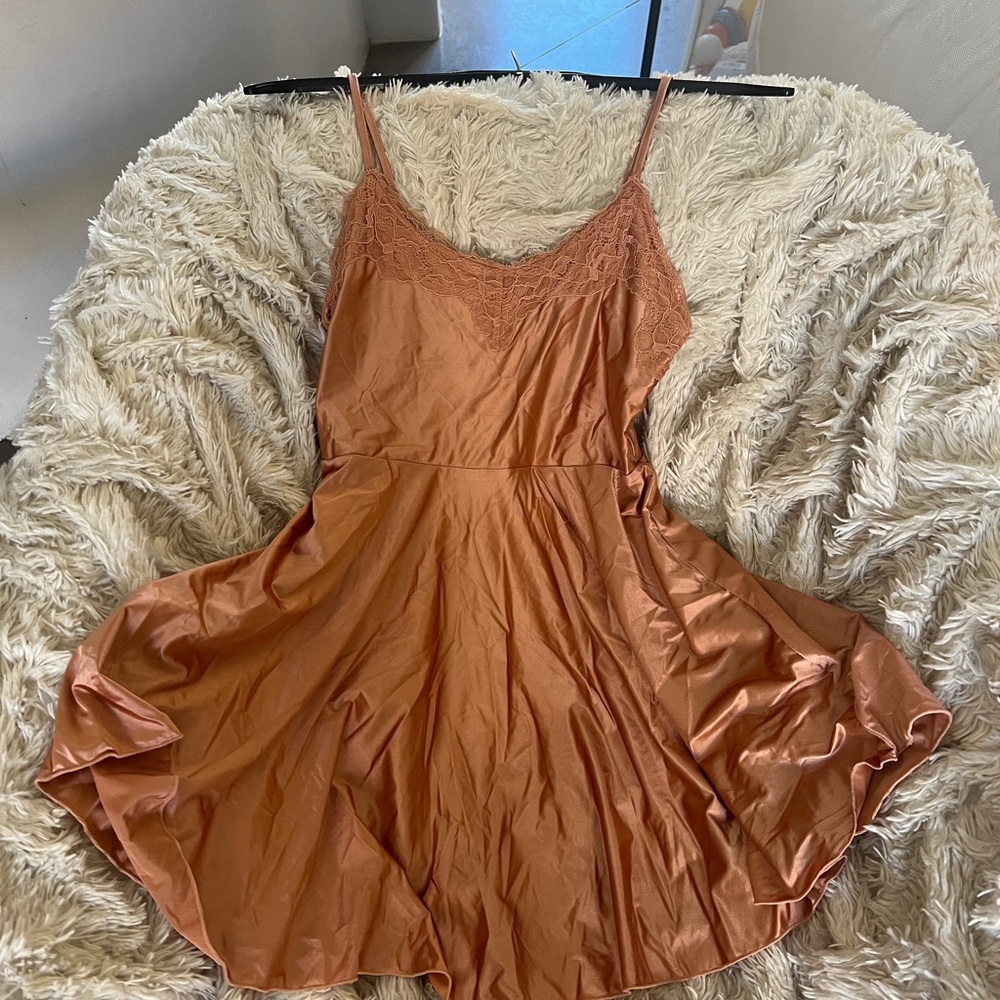 Champagne peach silk Free People romper